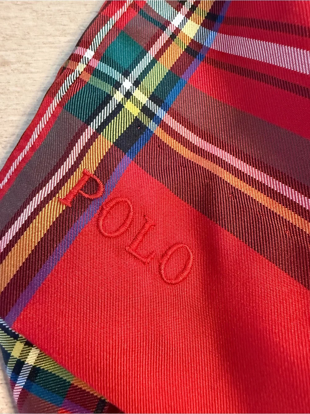 Polo by Ralph Lauren Red Plaid Holiday Dress with Black Waistband